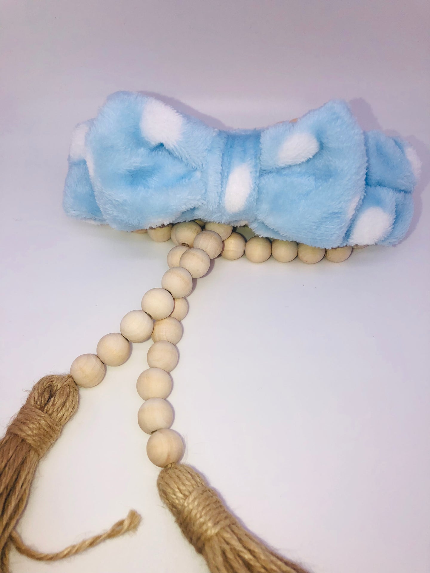 Light-Blue Polka Dot Headband