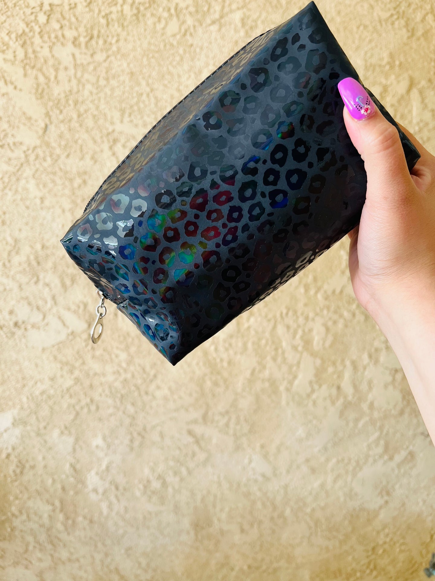 Makeup Bag Leopard Holographic